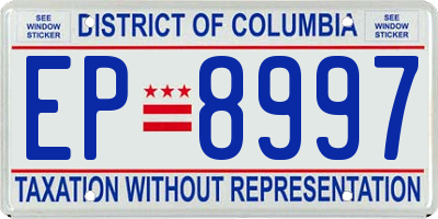 DC license plate EP8997