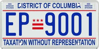 DC license plate EP9001