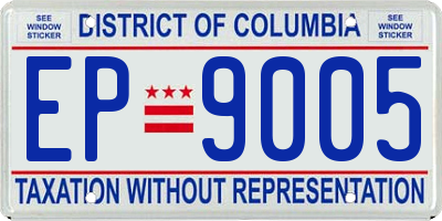 DC license plate EP9005