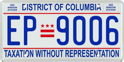 DC license plate EP9006