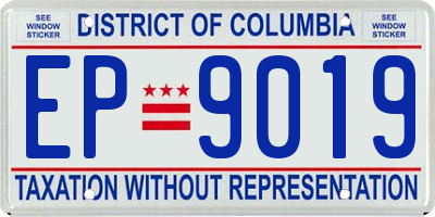 DC license plate EP9019