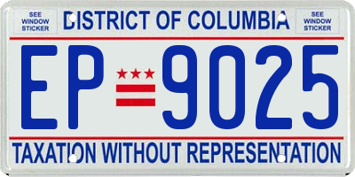 DC license plate EP9025