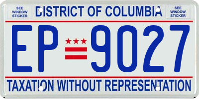 DC license plate EP9027