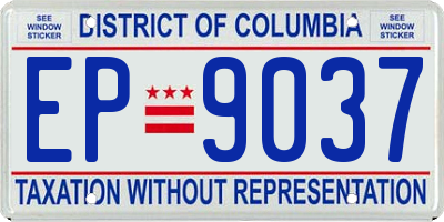 DC license plate EP9037