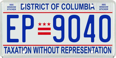 DC license plate EP9040