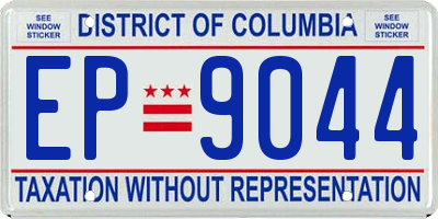 DC license plate EP9044