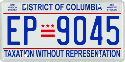 DC license plate EP9045