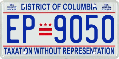 DC license plate EP9050
