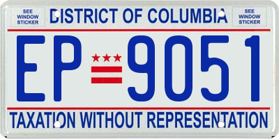 DC license plate EP9051