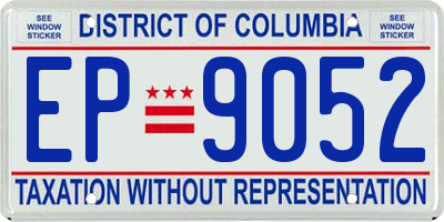 DC license plate EP9052