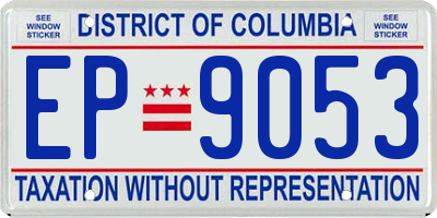DC license plate EP9053