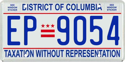 DC license plate EP9054