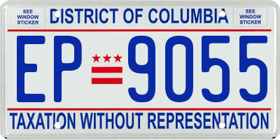 DC license plate EP9055