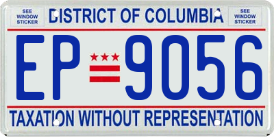 DC license plate EP9056