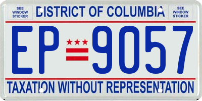 DC license plate EP9057