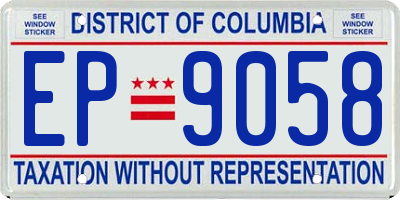 DC license plate EP9058