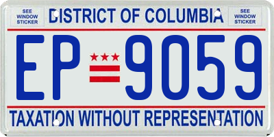 DC license plate EP9059