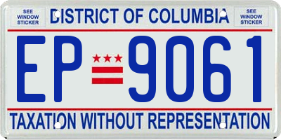 DC license plate EP9061