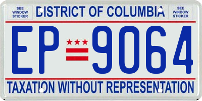 DC license plate EP9064