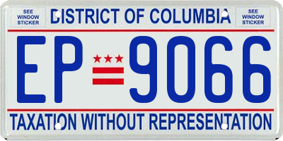 DC license plate EP9066