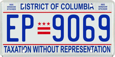 DC license plate EP9069