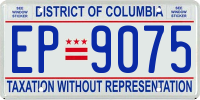 DC license plate EP9075