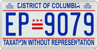 DC license plate EP9079