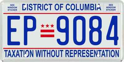 DC license plate EP9084