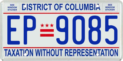 DC license plate EP9085