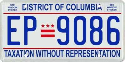 DC license plate EP9086