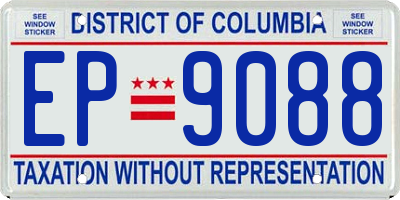 DC license plate EP9088