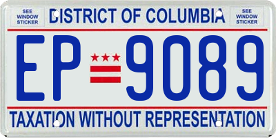 DC license plate EP9089