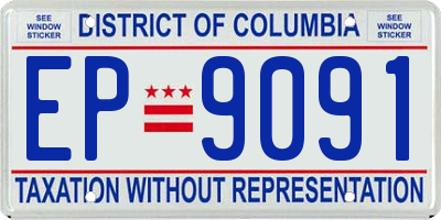 DC license plate EP9091