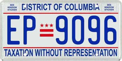 DC license plate EP9096
