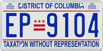 DC license plate EP9104