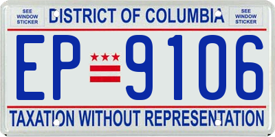 DC license plate EP9106