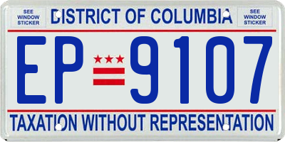 DC license plate EP9107