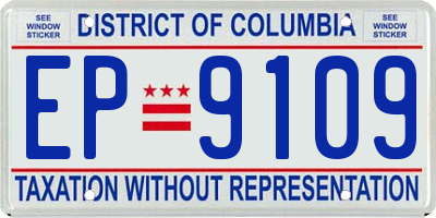 DC license plate EP9109