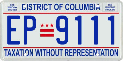 DC license plate EP9111