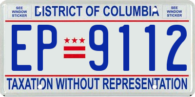 DC license plate EP9112