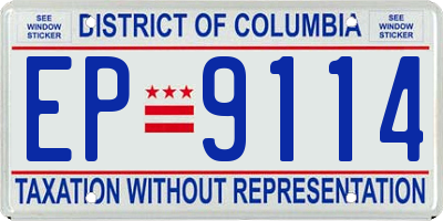 DC license plate EP9114