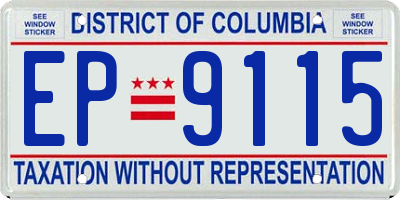 DC license plate EP9115