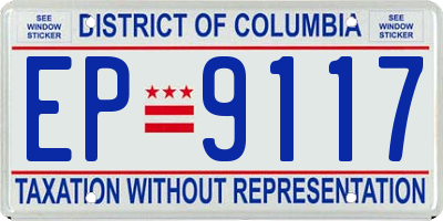 DC license plate EP9117