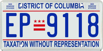 DC license plate EP9118