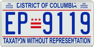 DC license plate EP9119