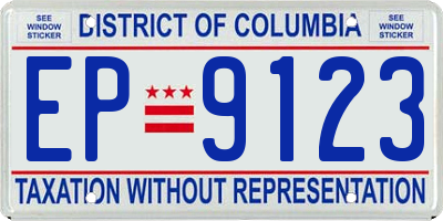 DC license plate EP9123