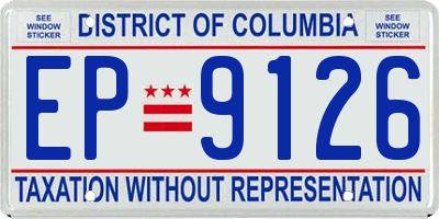 DC license plate EP9126