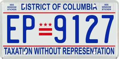 DC license plate EP9127