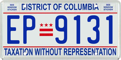 DC license plate EP9131