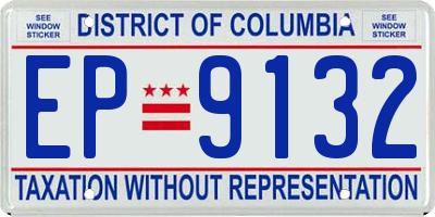 DC license plate EP9132